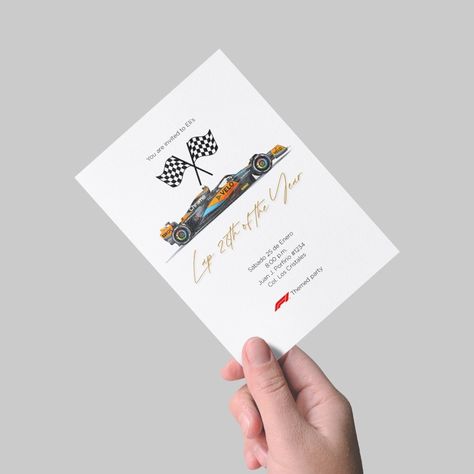 F1 Theme Party, Team Theme, Digital Invitation, Theme Party, Digital Invitations, Formula 1, Birthday Party Themes, Invitation Paper, Invitation Template