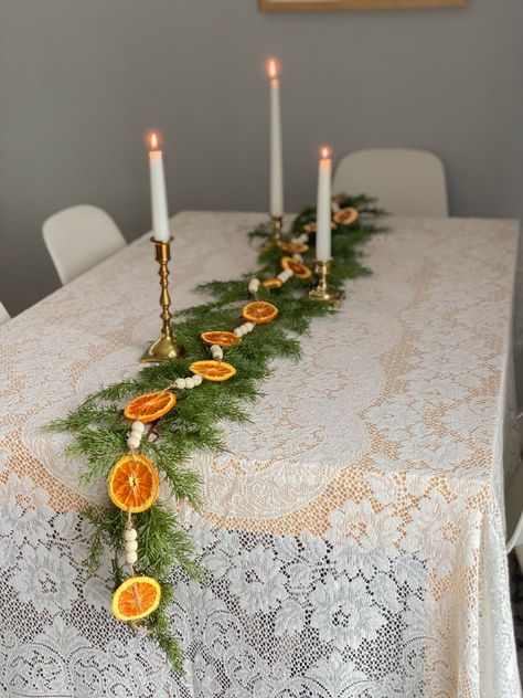 Dried Orange Garland Christmas, Orange Slice Garland, Sustainable Christmas Decorations, Yule Decor, Dried Orange Garland, Orange Garland Christmas, Winter Garland, Minimalist Christmas Decor, Hygge Christmas