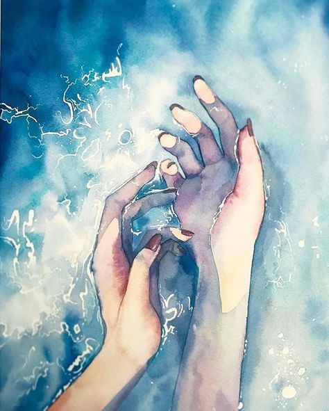 Watercolour hands - Illustration inspiration #illustration Under Water, Switzerland, Wall Decor, Water, Wall, Wall Décor