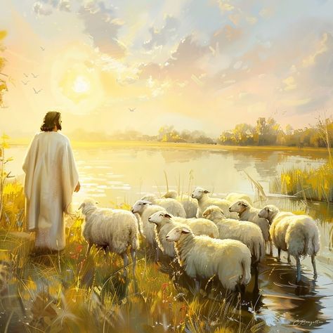 Green Pastures Painting, He Leads Me Beside Still Waters, Green Pastures Still Waters, Jesus Is My Shepherd, Jesus The Shepherd, Jesus Shepherd, Christ The Good Shepherd, He Restores My Soul, Wedding Exhibition