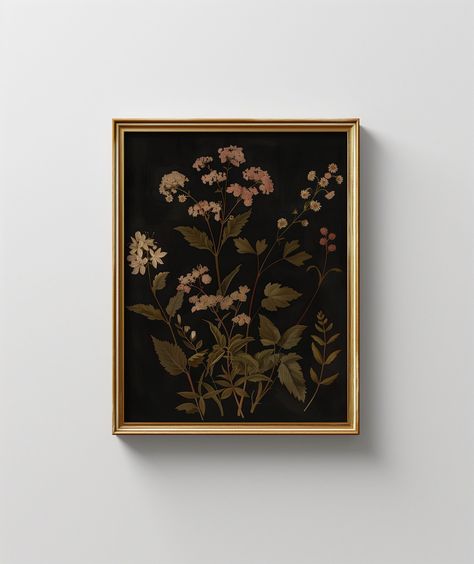 DIGITAL PRINT Vintage Dark Wild Flower Print Wall Art Botanical Flower Home Decor 𝐈𝐍𝐂𝐋𝐔𝐃𝐄𝐃 𝐅𝐈𝐋𝐄 𝐒𝐈𝐙𝐄𝐒 in 300dpi resolution: 3 JPG files in the following sizes attached for Instant download ◆ 8x10" ◆ 11x14" ◆ 12x15" 4 JPG files in the following sizes 𝐚𝐜𝐜𝐞𝐬𝐬𝐢𝐛𝐥𝐞 𝐛𝐲 𝐝𝐨𝐰𝐧𝐥𝐨𝐚𝐝𝐢𝐧𝐠 𝐢𝐧𝐜𝐥𝐮𝐝𝐞𝐝 𝐏𝐃𝐅 𝐝𝐨𝐜𝐮𝐦𝐞𝐧𝐭 𝐰𝐢𝐭𝐡 𝐥𝐢𝐧𝐤. The link in the PDF gives you access to larger file sizes. Aspect Ratio sizes 4:5 ◆ 24 x 30" ◆ 20 x 25" ◆ 16 x 20" ◆ 12 x 15 Dark Botanical Prints, Witchy House, Botanical Painting, Plant Print, Botanical Flowers, Frame Display, Botanical Art, Botanical Prints, Vintage Stil