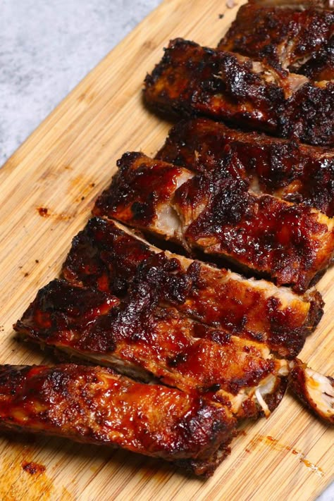 Pork Back Ribs Air Fryer, Pork Loin Ribs Air Fryer, Airfry Pork Ribs, Ribs In The Air Fryer Oven, Air Fried Ribs Recipe, Pork Ribs In Air Fryer Oven, Bbq Boneless Pork Ribs In Air Fryer, Bbq Ribs In Air Fryer, Air Fryer Baby Back Ribs Recipe