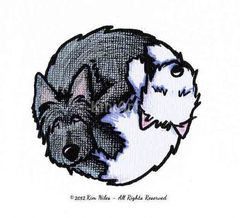 Westie Tattoo, Terrier Drawing, Scotties Dog, Puppy Tattoo, Dog Breed Art, Dog Artist, Dog Wall Art, Cute Animals Images, Animal Painting