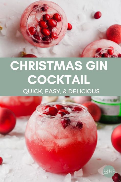 Cranberry Infused Gin, Christmas Drinks Alcohol Cranberry, Holiday Cocktail Punch Recipes, Cranberry Gin Cocktail Holiday Drinks, Holiday Gin And Tonic, Christmas Gin Fizz, Refreshing Christmas Cocktail, Cranberry Gin Fizz Cocktails, Cranberry And Gin Cocktail