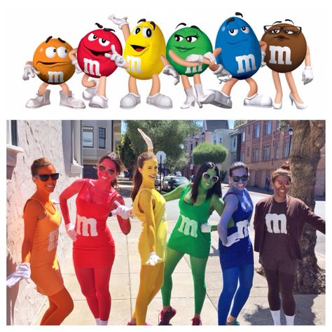 Rainbow Group Costume, M&m Group Costume, Green M&m Costume, M Ms Costume, Muck Up Day Costumes, M&m Halloween Costume, M Costumes, M&m Costume, Cartoons Group