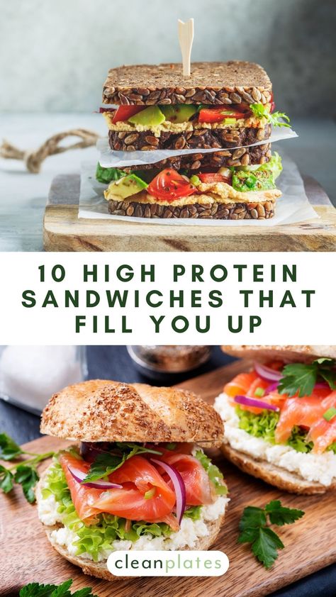 10 High Protein Sandwiches That Fill You Up High Protein Sandwiches, Protein Sandwiches, Low Calorie Sandwich, Protein Sandwich, Vegetarian Sandwich Recipes, Low Carb Sandwiches, Healthy Sandwich Recipes, High Protein Vegetarian Recipes, Protein Lunch