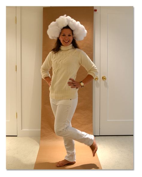 Alexandra Hedin Archive: Getting Costumed :: Head in the Clouds Head In The Clouds Outfit, Clouds Costume, Idiom Costumes For School, Clouds Outfit, Simple Costume Ideas, Cloud Costume, Got Costumes, Dont Lose Yourself, Head In The Clouds