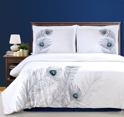 Superior Peacock Embroidered Duvet Cover Set LongStaple Cotton Full/Queen Silver * Click image to review more details.-It is an affiliate link to Amazon. Peacock Bedding, Backyard Toys, Embroidered Duvet Cover, Bed Linens Luxury, Duvet Bedding, Cotton Duvet Cover, Cotton Duvet, King Duvet Cover, Queen Duvet