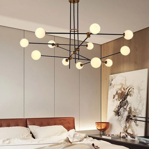 Light Temperature, Gold Ceiling Light, Modern Lighting Chandeliers, Copper Plating, Gold Ceiling, Warm White Light, Contemporary Chandelier, Sputnik Chandelier, Chandelier In Living Room