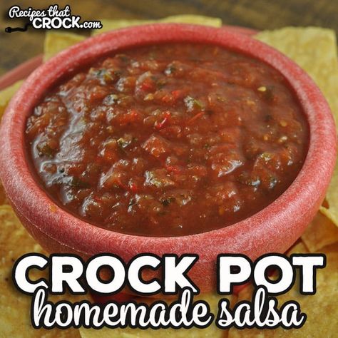 Crock Pot Homemade Salsa Crockpot Salsa, Make Salsa, Chicken Soups, Tater Tot Breakfast, Home Canning Recipes, Salsa Ingredients, How To Make Salsa, Pork Chicken, Crockpot Roast