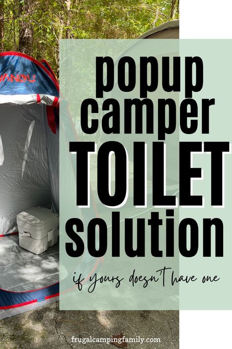 If your popup camper doesn’t have a toilet, see what we did to make sure we have a place to go to the bathroom, even when we are far from the bath house. Camping Toilet Hacks, Camping Bathroom Ideas Outdoor, Pop Up Camper Bathroom, Camper Toilet Ideas, Camping Toilet Tent, Camper Toilet, Camp Toilet, Kids Camping Gear, Camper Curtains