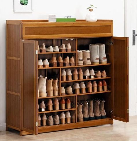 PRICES MAY VARY. ⭐【Bamboo Shoe Cabinet】- Our shoe storage cabinet is made of premium bamboo, it is durable, abrasion-resistant, waterproof, which is great for home. Double folding door design is more easy to open it. ⭐【Large Capacity】- This 7 tier tall shoe cabinet provides a large capacity for your daily shoes, slippers, sneakers, while the special square layers inside design in another height to fit your long boots. Or you can use it to put a suitable size storage box. ⭐【Useful Tabletop】- This Shoe Storage Cabinet Entryway, Shoe Storage Cabinet With Doors, Large Shoe Rack, Storage Cabinet With Doors, Shoe Rack Organizer, Shoe Rack Entryway, Cabinet With Doors, Entryway Shoe Storage, Shoe Rack Organization