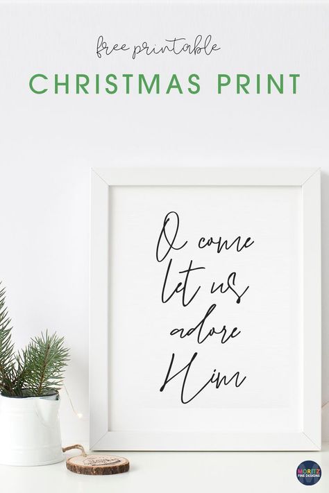 Step up your Christmas decor with this crisp and clean but impactful beautiful art print. Download and print the O Come Let Us Adore Him Art print for free and print at home or an office store. Oh Come Let Us Adore Him Printable, Christmas Wall Art Printables Free, Free Printable Christmas Signs, Christmas Wall Art Printables, Diy Christmas Canvas, Christmas Verses, Christmas Signs Diy, Christmas Scripture, Christmas Bible Verses