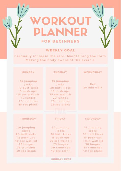 Are you motivated to work out but don’t know where to start? 🤔 This weekly planner will help you begin your fitness journey. Make sure you are doing the correct form and not cheating on your reps. 🏃🏻‍♀️ For starters do this for at least 2 to 3 weeks so that your body gets used to some kind of exercise.📆 Finishing the exercise is not our goal but making it our daily routine and getting used to some form of physical activity. Stay tuned for more such workout plans and make a note of your prog Sustainable Workout Plan, But Kicks How To Do, Work Out But, Gratitude Diary, Good Skin Tips, Weekly Goals, Routine Planner, Workout Plans, Weekly Workout