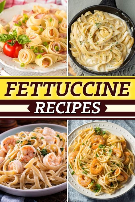 These simple fettuccine recipes are perfect any night of the week! From Alfredo to Bolognese to Parmesan, no one will be able to resist these dishes. Fettuccine Recipes Easy, Fettucini Pasta Recipes Noodles, Fettuccine Noodle Recipes, Fettuccini Noodles Recipe, Fettucini Noodles Recipes, Fettucini Pasta Recipe, Fettuccini Recipes, Recipes With Fettuccine Noodles, Fettucini Alfredo Recipe