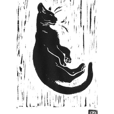 More cats, cats cats! In dark, medium and light finishes. #linocut #linoprint #art #crafting #design #blackcats #cats Cat Linocut, Jane Pauley, Crackle Medium, A4 Frame, Sleepy Cat, Linocut Prints, Linocut, Printmaking, Hand Stamped