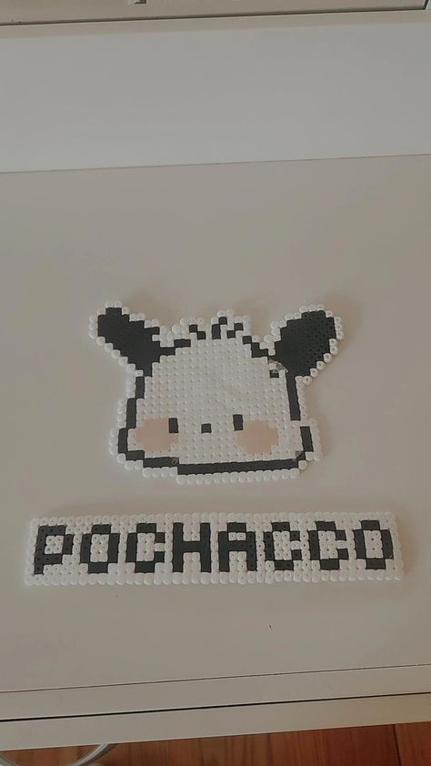 Pochacco Perler Beads, Pochacco Aesthetic, Beads Template, Bead Things, Perler Bead Templates, Iron Beads, Bead Ideas, Fuse Beads, Hama Beads