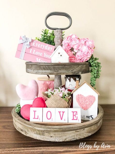 Brick Fireplaces, Valentine's Day Decorations, Diy Valentine's Day Decorations, Language Of Love, Tiered Tray Diy, Diy Valentines Decorations, Easter Items, Tray Styling, Black Brick