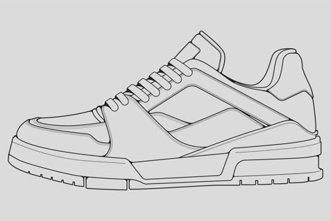 Sneaker Outline, Sneakers Sketch, Shoe Template, Sneakers Drawing, Adventure Shoes, Paper Shoes, Cool Sneakers, Apparel Design Inspiration, Sports Fashion Men