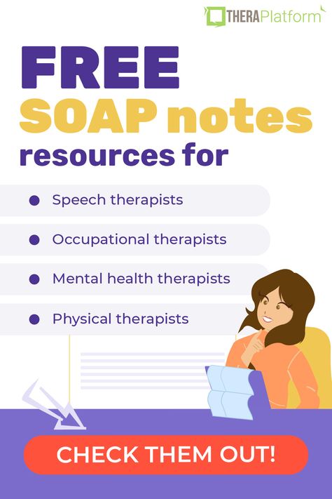 So many SOAP notes resources for therapists in all industries to make your documentation easier. And they’re all FREE! 📑 Check it: 👉Mental health pros: 🔹 SOAP notes counseling blog 🔹Download free SOAP notes templates 👉SLPs 🔹SOAP Notes for Speech Therapy: The Ultimate Guide 👉OTs 🔹Occupational therapy SOAP note 👉PTs 🔹Physical therapy SOAP note Enjoy! #Intakeformsworksheet #therapyresources #OTprivatepractice #OccupationalTherapyResources #OT Occupational Therapy Soap Notes, Soap Notes Counseling, Occupational Therapy Notes, Occupational Therapy Worksheets, Mental Health Occupational Therapy, Physiotherapy Student, Soap Notes, Couples Therapy Worksheets, Cpt Codes