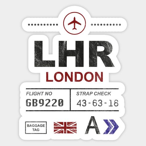 London Stickers, Plane Sticker, Airport Bag, London Heathrow Airport, Plane Icon, London Theme, Baggage Tag, Cute Laptop Stickers, Airplane Tickets