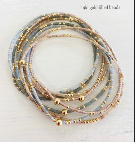 EvelynMooreStackable - Etsy Seed Bead Bracelets, Bijoux Diy, Jewelry Inspo, Etsy Jewelry, Gold Filled Jewelry, Bracelet Stack, Bracelet Designs, Beautiful Bracelet, Link Bracelets