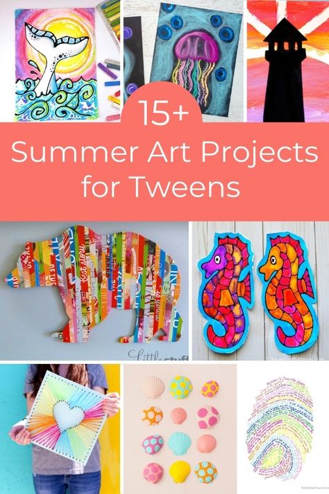 Arts And Crafts Middle School, Art Camp Ideas For Kids, Summer School Art, Summer Art Activities, Teen Activities, Art Camp Projects, Summer Camp Art, Summer Arts And Crafts, Summer Art Projects