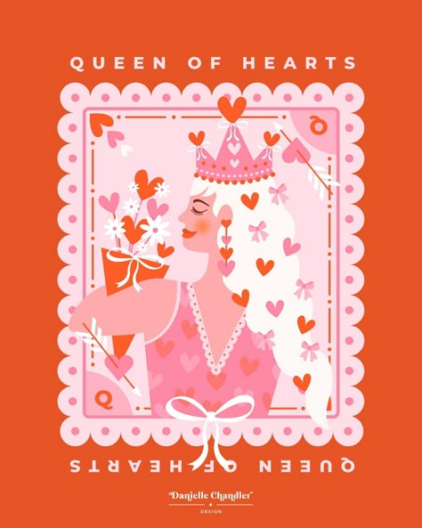 Queen of hearts 💕👑❤️ Get her as a wall art print or sticker in my Etsy shop! Getting into the Valentine’s Day vibe! There are so many cute art challenges for the month that I want to create things for, so here’s the first one! Check out the other adorable entries in the #sweetheartdrawing2024 art challenge hosted by @x_and_co @bee_creates @heatherslettering @theinkingrose 💖