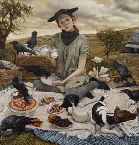 Kowch Andrea, Expressive Portraiture, Andrea Kowch, Narrative Art, Portraits Ideas, Crazy Ideas, Western Landscape, Magic Realism, Inspiring Art