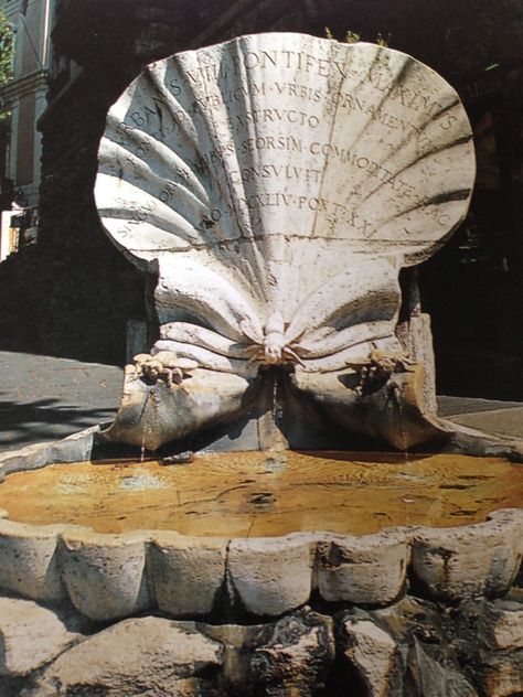 Bernini's Fountain of the Bees. This famous little fountain was at the end of the block where my hotel was during one of my trips to Rome. The bees are a symbol of the Barberini family ( Italian nobility ). Bee Fountain, Mystery Games, Rome Travel, A Symbol, The Block, Water Features, Buddha Statue, Rome, The End