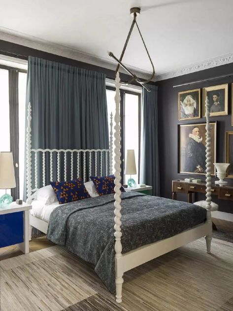 Jean-Louis Deniot Gives An Elegant Paris Apartment A Contemporary Spin Masculine Bedroom Design, Masculine Bedroom Decor, Parisian Apartment Decor, Jean Louis Deniot, Masculine Bedroom, Mens Bedroom, Decor 2024, Bedroom Decor Inspiration, African Fabrics