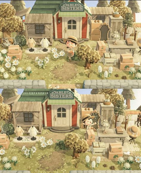 Cottage Core Animal Crossing, Able Sisters, Cottage Forest, Cottagecore Ideas, Farm Town, Acnh Cottagecore, Animal Crossing 3ds, Forest Core, Cottage Farm