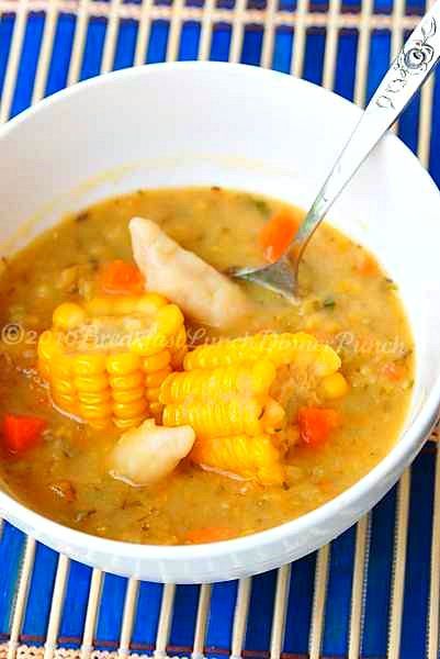 Trini corn soup - this is THE best. Not sure it's as healthy as she claims though... Caribbean Soup, Trinidad Food, Cilantro Corn, Soup Making, Trinidadian Recipes, Corn Soup Recipes, Carnival Celebration, Trinidad Recipes, Carribean Food