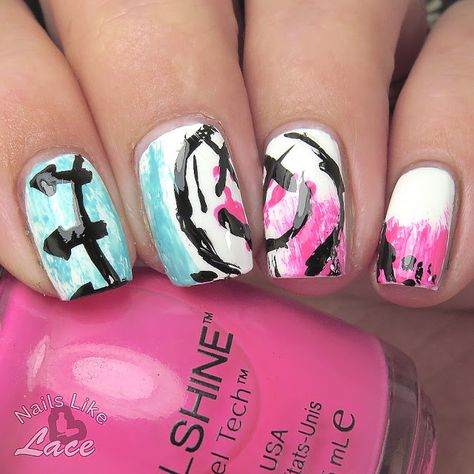 Blink 182 Nails Design, Blink 182 Makeup, Blink 182 Nail Art, Blink 182 Nails, Music Nail Art, Music Nails, Nails Styles, Band Nails, 20 June