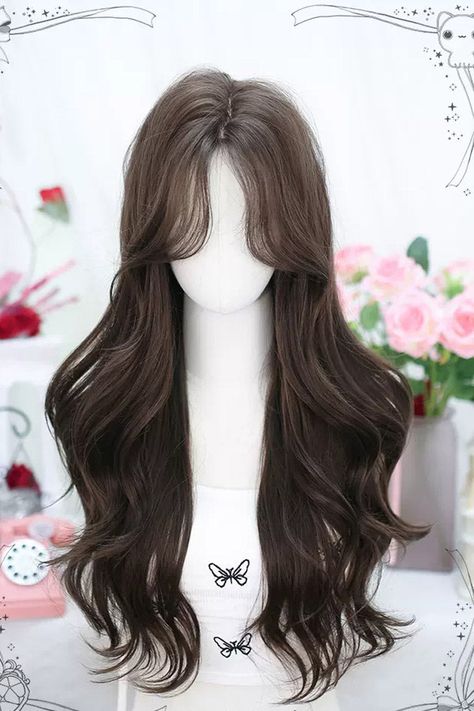 Fabric: Polyester, High Temperature Wire Color: Brown Style: Sweet Clothing Type: Wig Include: Wig*1 (Any of the accessory is not included.) Cute Brown Hairstyles, Recipes Almond Flour, Wigs Cute, Brown Hair Wigs, Brown Hair Wig, Brunette Wig, Hairstyles Wig, Brown Moon, Pretty Hair Cuts