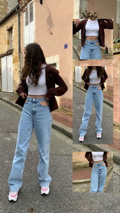 Poses With Crop Top, Jean And Crop Top Outfit, How To Dress Aesthetic, Jeans Poses For Women, Jeans Poses Picture Ideas, Poses In Jeans Top, Jeans Photoshoot Ideas, Pose Mode, Mode Turban