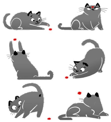 'The Laser Pointer' by Daily Cat Doodles Cat Playing Illustration, Cat Doodles, Cats Playing, Cat Doodle, Grey Cat, Laser Pointer, Cat Character, Cats Illustration, Cat Playing