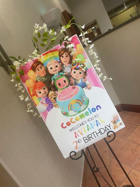 Cocomelon Welcome Sign, Coco Melon Birthday Party Ideas, Cocomelon Theme Birthday Party, First Birthday Theme Boy, Cocomelon Theme, Birthday Theme Decoration, Coco Melon, Cocomelon Birthday, 1st Birthday Party For Girls