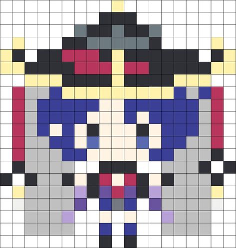 Scaramouche Perler Beads, Genshin Perler Beads Pattern, Genshin Pearl Beads, Perler Beads Genshin Impact, Genshin Perler Bead Patterns, Pixel Art Pattern Genshin, Genshin Impact Perler Bead Patterns, Genshin Impact Perler Beads, Genshin Perler Beads