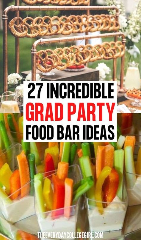 Party Food Bar Ideas, Easy Graduation Party Food, Graduation Bbq Party, Food Bar Ideas, Graduation Party Food Ideas, Grad Party Food, Boys Graduation Party, Graduation Party Food, Graduation Bbq