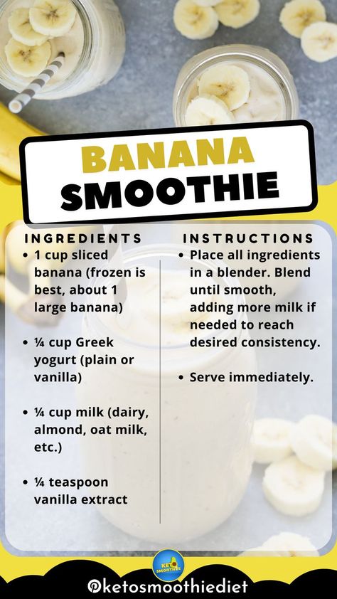 Banana Oat Smoothie Recipe Healthy, Easy Banana Smoothie Recipe, Banana Smoothie For Flat Belly, Healthy Banana Smoothie Breakfast, Blend Jet Smoothie Recipes Healthy, Banana Boat Smoothie King Recipe, Healthy Banana Milkshake, Banana Smoothie Recipe Easy No Yogurt, How To Make A Banana Smoothie