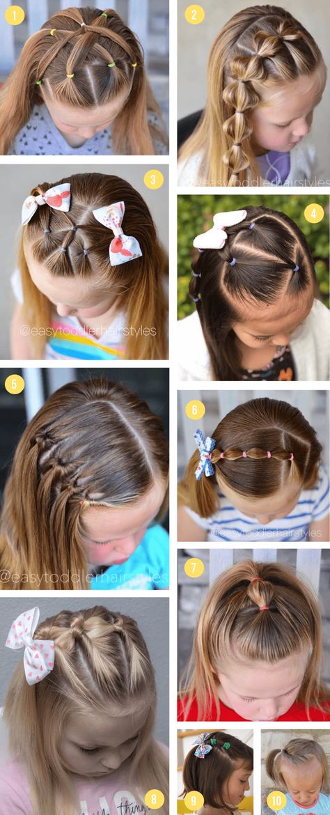 Preteen Girls Hairstyles, Buns For School, Picture Hairstyles, Fun Braids, Easy Girls Hairstyles, Toddler Hairstyles Girl Fine Hair, Easy Toddler Hairstyles, Girls Hairdos, Cute Toddler Hairstyles