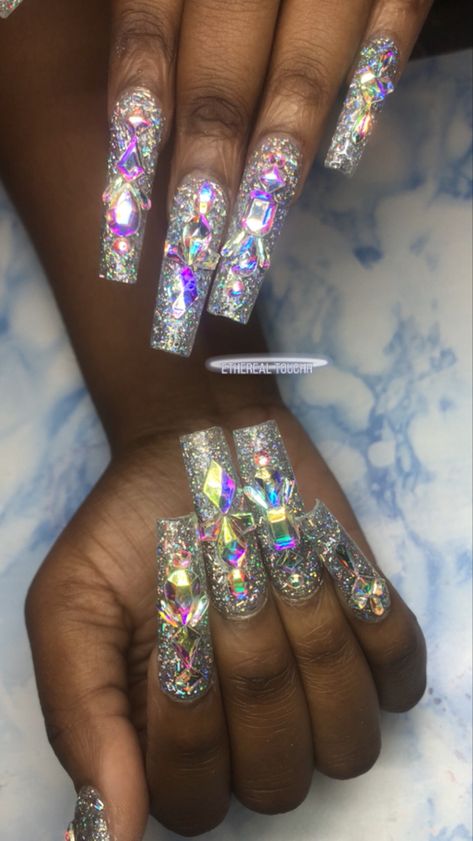 glam bling acrylic nails Bling Outfits, Bling Acrylic Nails, Nail Inspo, Acrylic Nails, Outfit Accessories, Nails, Quick Saves