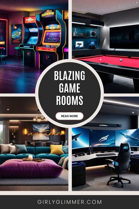 Level up your leisure time with these scorching game room designs! From arcade classics to modern setups, ignite your entertainment experience. #GameRoomIdeas #EntertainmentSpace #GamingSetup #HomeDecor #FunSpaces Room Ideas Girly, Game Room Designs, Gaming Arcade, Game Room Ideas, Arcade Room, Game Rooms, Arcade Machine, Game Room Design, Neon Lights