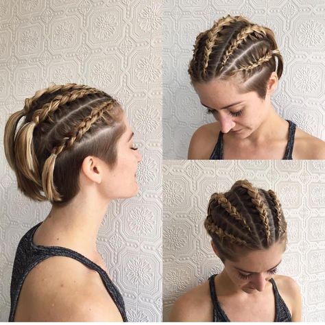 Braided Hairstyles With Undercut, Hairstyles With Undercut For Women, Braids And Undercut, Braids Undercut, Viking Braids With Undercut Women, Viking Braids Short Hair Tutorial, Undercut Braids, Undercut Braids Hairstyles, Braids With Undercut