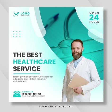 Healthcare Creative Ads, Promotion Banner Design, Medical Social Media Post, Healthcare Social Media, Healthcare Inspiration, Doctor Logo, Doctor Logos, Medical Marketing, Medical Health Care