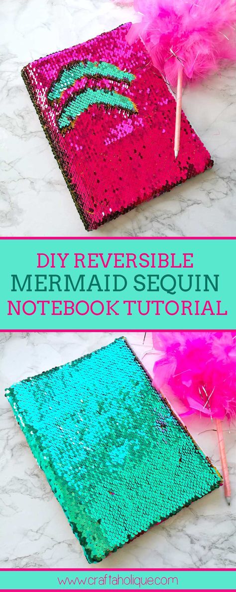 Follow these step by step instructions to jazz up a plain notebook into one much more special! Satisfy your mermaid sequin fabric addiction at the same time! Read more on Craftaholique. Mermaid Sequin Fabric, Craft Nights, Fabric Notebook, Girls Room Diy, Plain Notebook, Art Projects For Adults, Weekend Crafts, Diy Jewelry Projects, Mermaid Sequin