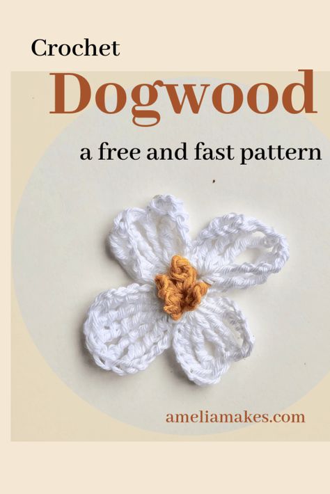 Lacy Dogwood Blossom (A free crochet pattern for Easter) Crochet Dogwood Flower Free Pattern, Mary Flowers, Dogwood Blooms, Crochet Rose Pattern, Dogwood Flower, Dogwood Blossoms, Crochet Flowers Free Pattern, Crocheted Flowers, Dogwood Flowers