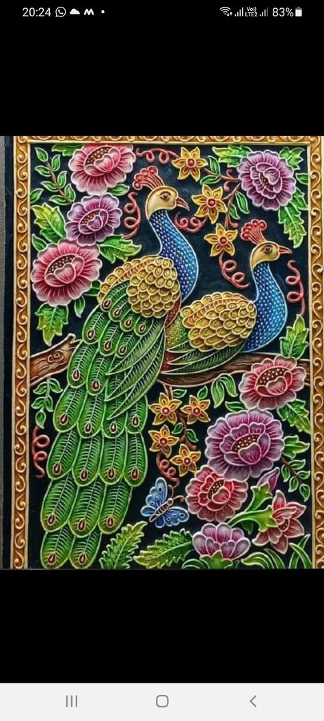 Persian Pattern Drawing, Peacock Lippan Art, Relife Art, Relief Painting, Gond Painting, Ganesh Art Paintings, Mughal Art Paintings, Relief Art, Persian Art Painting