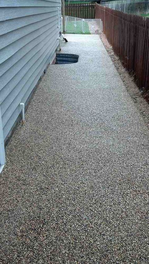 resealed stone deck with epoxy We are looking at different epoxy options and looks for the stairs and deck Front Porch Epoxy Floor, Epoxy Pebble Floor, Resin Pebble Patio, Epoxy Pebble Patio, Epoxy Pea Gravel Patio Diy, Driveway Exposed Aggregate, Cream Marble Tiles, Pebble Stone Flooring, Pebble Patio